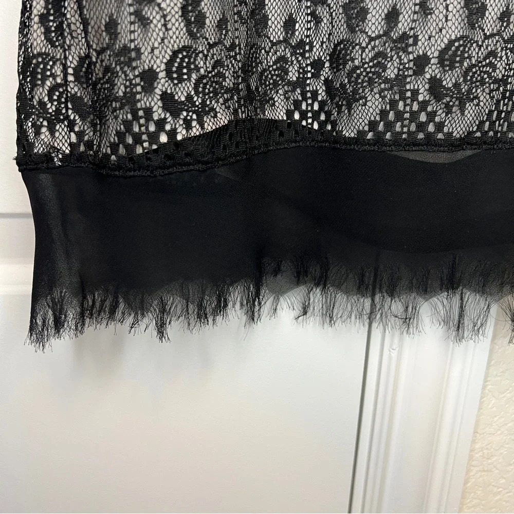 Cabi Emily 552 Lace Sleeveless Black Cream Overlay Floral Tank Top Blouse XSmall - Picture 6 of 7